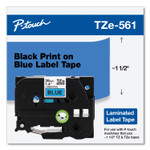 Brother P-Touch TZe Standard Adhesive Laminated Labeling Tape, 1.4" x 26.2 ft, Black on Blue (BRTTZE561CS) View Product Image