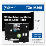 Brother P-Touch TZe Standard Adhesive Laminated Labeling Tape, 1.4" x 26.2 ft, White on Matte Black (BRTTZEM365) View Product Image