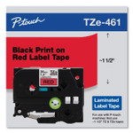 Brother P-Touch TZe Standard Adhesive Laminated Labeling Tape, 1.4" x 26.2 ft, Black on Red View Product Image