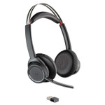 poly Voyager Focus UC Binaural Over The Head Bluetooth Headset System with Active Noise Canceling, Black (PLN202652101) View Product Image