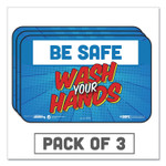 Tabbies BeSafe Messaging Education Wall Signs, 9 x 6,  "Be Safe, Wash Your Hands", 3/Pack (TAB29502) View Product Image