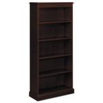 HON 94000 Series Five-Shelf Bookcase, 35.75w x 14.31d x 78.25h, Mahogany View Product Image