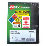 AbilityOne 7530016878146 SKILCRAFT/AVERY Surface Safe Sign Labels, 7 x 10, White, 1/Sheet, 15 Sheets/Box, 12 Boxes/Box (NSN6878146) View Product Image