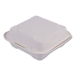 Eco-Products Vanguard Renewable and Compostable Sugarcane Clamshells, 8 x 8 x 3, White, 200/Carton View Product Image