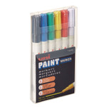 uni-Paint Permanent Marker, Fine Bullet Tip, Assorted Colors, 6/Set View Product Image