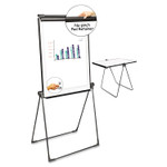 Universal Foldable Double-Sided Dry Erase Easel, Two Configurations, 29 x 41, White Surface, Black Plastic Frame (UNV43030) View Product Image