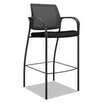 HON Ignition 2.0 Ilira-Stretch Mesh Back Cafe Height Stool, Supports Up to 300 lb, 31" High Seat, Black Seat/Back, Black Base View Product Image
