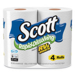 Scott Rapid-Dissolving Toilet Paper, Bath Tissue, Septic Safe, 1-Ply, White, 231 Sheets/Roll, 4/Rolls/Pack, 12 Packs/Carton View Product Image