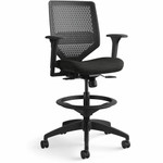 HON Solve Sitting Stool - Fabric Seat Material - Charcoal Back Color - Mesh Back Material - Black Frame Color - Mid Back - (HONSVSR1ACLC10T) Product Image 