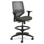 HON Solve Series ReActiv Back Task Stool, Supports Up to 300 lb, 23" to 33" Seat Height, Ink Seat, Charcoal Back, Black Base View Product Image