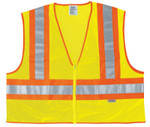 Fluorescent Line Safetyvest W/ Orng/Sil Stripes (611-Wccl2Ll) Product Image 