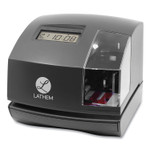 Lathem Time 1600E Tru-Align Time Clock and Stamp, Digital Display, Dark Gray View Product Image