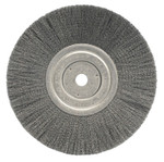 Weiler Narrow Face Crimped Wire Wheel  8 In D X 3/4 W  .006 Stainless Steel  6 000 Rpm (804-01775) View Product Image