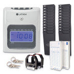 Lathem Time 400E Top-Feed Time Clock Bundle, Digital Display, White (LTH400EKIT) View Product Image