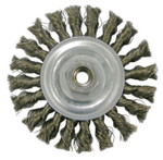 Weiler Vortec Pro Knot Wire Wheel, 4 In Dia, .014 In Carbon Steel Wire, 5/8-11 Arbor (804-36212) Product Image 