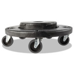 Rubbermaid Commercial Brute Quiet Dolly, 250 lb Capacity, 18.25" Diameter x 6.63"h, Black (RCP264043BLA) Product Image 