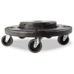 Rubbermaid Commercial Brute Quiet Dolly - 350 lb Load Capacity - Plastic - 6.60" Height - Black - (RCP264043BLA) Product Image 