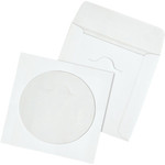 Quality Park Tech-No-Tear CD/DVD Sleeves - CD/DVD - 4 7/8" Width x 5" Length - White - Paper Product Image 
