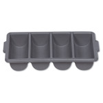 Rubbermaid Commercial Cutlery Bin, 4 Compartments, Plastic, 11.5 x 21.25 x 3.75, Plastic, Gray (RCP3362GRA) View Product Image