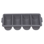 Rubbermaid Commercial Cutlery Bin, 4 Compartments, 11.5 x 21.25 x 3.75, Plastic, Gray View Product Image