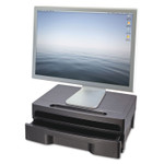 Officemate Monitor Stand with Drawer, 13.13" x 9.88" x 5", Black, Supports 40 lbs (OIC22502) View Product Image