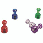 Officemate Push Pin Magnets, Assorted Translucent, 0.75" Diameter x 0.38"h, 10/Pack View Product Image