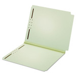 Pendaflex Dual-Tab Pressboard Fastener Folder, 2" Expansion, 2 Fasteners, Letter Size, Light Green Exterior, 25/Box (PFX45715) View Product Image