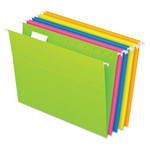 Pendaflex Glow Hanging File Folders, Letter Size, 1/5-Cut Tabs, Assorted Colors, 25/Box (PFX81672) View Product Image