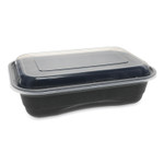 Pactiv Evergreen EarthChoice Versa2Go Microwaveable Container, 36 oz, 8.4 x 5.6 x 2, Black/Clear, Plastic, 150/Carton (PCTNV2GRT3688B) View Product Image