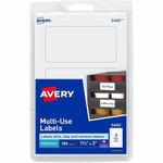 Avery Removable Labels - 1 1/2" Height x 3" Width - Removable Adhesive - Rectangle - Laser, Inkjet - White Product Image 