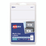 Avery Removable Multi-Use Labels, Inkjet/Laser Printers, 1.5 x 4, White, 3/Sheet, 50 Sheets/Pack, (5452) View Product Image