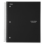 Five Star Wirebound Notebook with Four Pockets, 3-Subject, Medium/College Rule, Black Cover, (150) 11 x 8.5 Sheets View Product Image