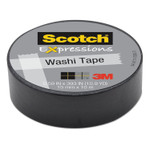 Expressions Washi Tape, 1.25" Core, 0.59" X 32.75 Ft, Black (MMMC314BLK) View Product Image
