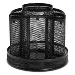 Rolodex Wire Mesh Spinning Desk Sorter, 8 Compartments, Steel Mesh, 6.5" Diameter x 6.5"h, Black View Product Image