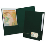 Oxford Monogram Series Business Portfolio, Premium Cover Stock, 0.5" Capacity, 11 x 8.5, Green w/Embossed Gold Foil Accents, 4/Pack View Product Image