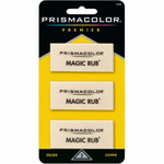 Prismacolor Magic Rub Eraser - White - Vinyl - 1" Width x 2.3" Height x 0.4" Depth - 3 / Pack Product Image 