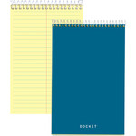 TOPS Docket Steno Book - 100 Sheets - Coilock - 6" x 9" Sheet Size - Canary Paper - Forest Green Chipboard Cover Product Image 