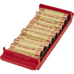 ControlTek Coin Trays for Pennies - Stackable - 10 Coin Compartment(s) - Red - Plastic Product Image 