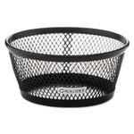 Rolodex Mesh Jumbo Nestable Paper Clip Dish, Wire Mesh, 4.3" Diameter x 2"h,  Black (ROL62562) View Product Image
