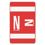 Smead AlphaZ Color-Coded Second Letter Alphabetical Labels, N, 1 x 1.63, Red, 10/Sheet, 10 Sheets/Pack (SMD67184) View Product Image