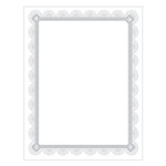 Southworth Premium Certificates, 8.5 x 11, White/Silver with Spiro Silver Foil Border,15/Pack View Product Image