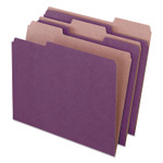 Pendaflex Earthwise by Pendaflex 100% Recycled Colored File Folders, 1/3-Cut Tabs: Assorted, Letter, 0.5" Expansion, Violet, 100/Box (PFX04335) View Product Image