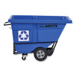 Rubbermaid Commercial BRUTE Rotomolded Recycling Tilt Truck, 1 cu yd, 1,250 lb Capacity, Plastic/Steel Frame, Blue View Product Image