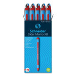 Schneider Slider Memo XB Ballpoint Pen, Stick, Extra-Bold 1.4 mm, Red Ink, Red/Light Blue Barrel, 10/Box (RED150202) View Product Image