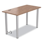 Union & Scale Essentials Writing Table-Desk with Integrated Power Management, 47.5" x 23.7" x 28.8", Espresso/Aluminum View Product Image