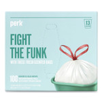 Perk Scented Drawstring Tall Kitchen Trash Bags, 13 gal, 0.9 mil, 28" x 24", White, 100/Box View Product Image