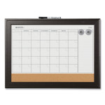 Quartet Home Decor Magnetic Combo Dry Erase Board with Cork Board on Bottom, 23 x 17, Tan/White Surface, Espresso Wood Frame (QRT79275) View Product Image
