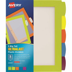 Avery Big Tab&trade UltraLast&trade Plastic Dividers for Laser and Inkjet Printers, 5 tabs - 5 x Divider(s) - 5 Write-on Tab(s) - 5 - 5 Tab(s)/Set - 8.5" Divider Width x 11" Divider Length Product Image 