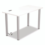 Union & Scale Essentials Writing Table-Desk with Integrated Power Management, 47.5" x 23.7" x 28.8", White/Aluminum View Product Image