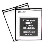 C-Line Shop Ticket Holders, Stitched, Both Sides Clear, 75", 12 x 15, 25/BX (CLI46125) View Product Image